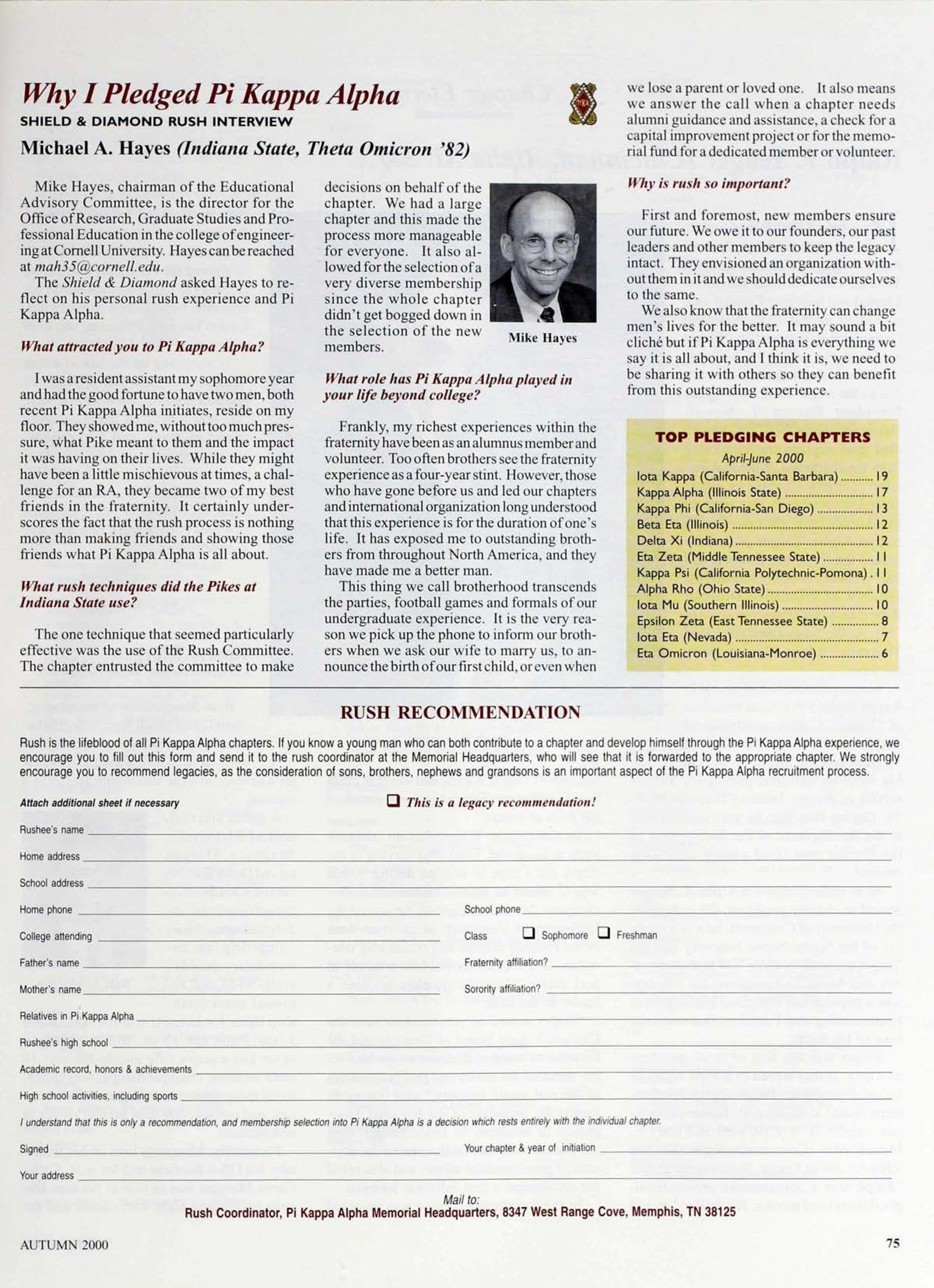 Why I Pledged Pi Kappa Alpha